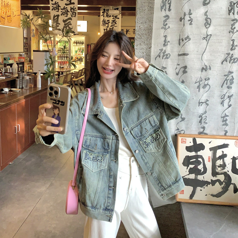 新品现货2025新款秋装女装牛仔风衣外套266-p140-K198,女装短外套,2C266