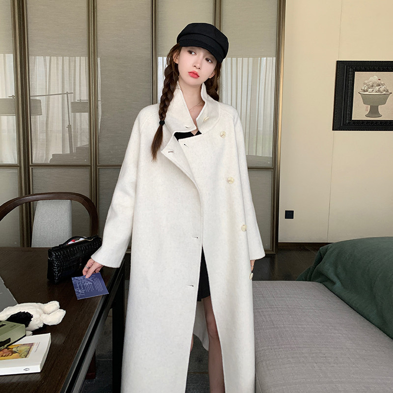 【新款】已出货有买家秀双面羊驼绒混色长毛大衣P285K418,女装毛呢外套,2C333