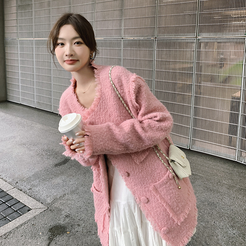 【主推】2026粉洋气宽松小香风外套2C372-8038-P155控208,女装短外套,2C372