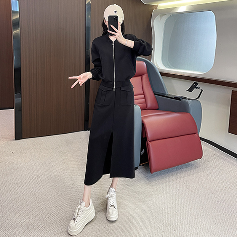 时尚修身显瘦开衫卫衣半身裙套装女,女装套装/套裙,2C310