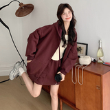 【现货】秋季酒红色休闲套装088-7703P145K198，女装套装/套裙，2C088