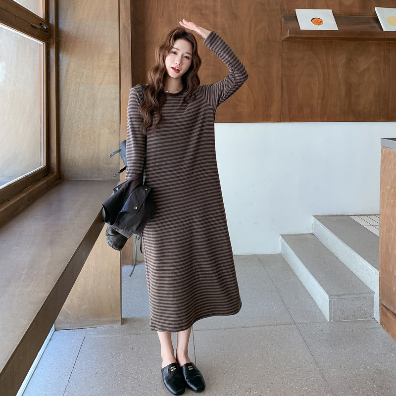 皮衣马甲条纹连衣裙套装女秋季2025新款感盐系减龄时髦两件套,女装套装/套裙,衣珂纱朗