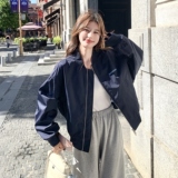 美式复古棒球服女2025秋季新款小个子超好看百搭字母刺绣夹克上衣，女装短外套，2C166