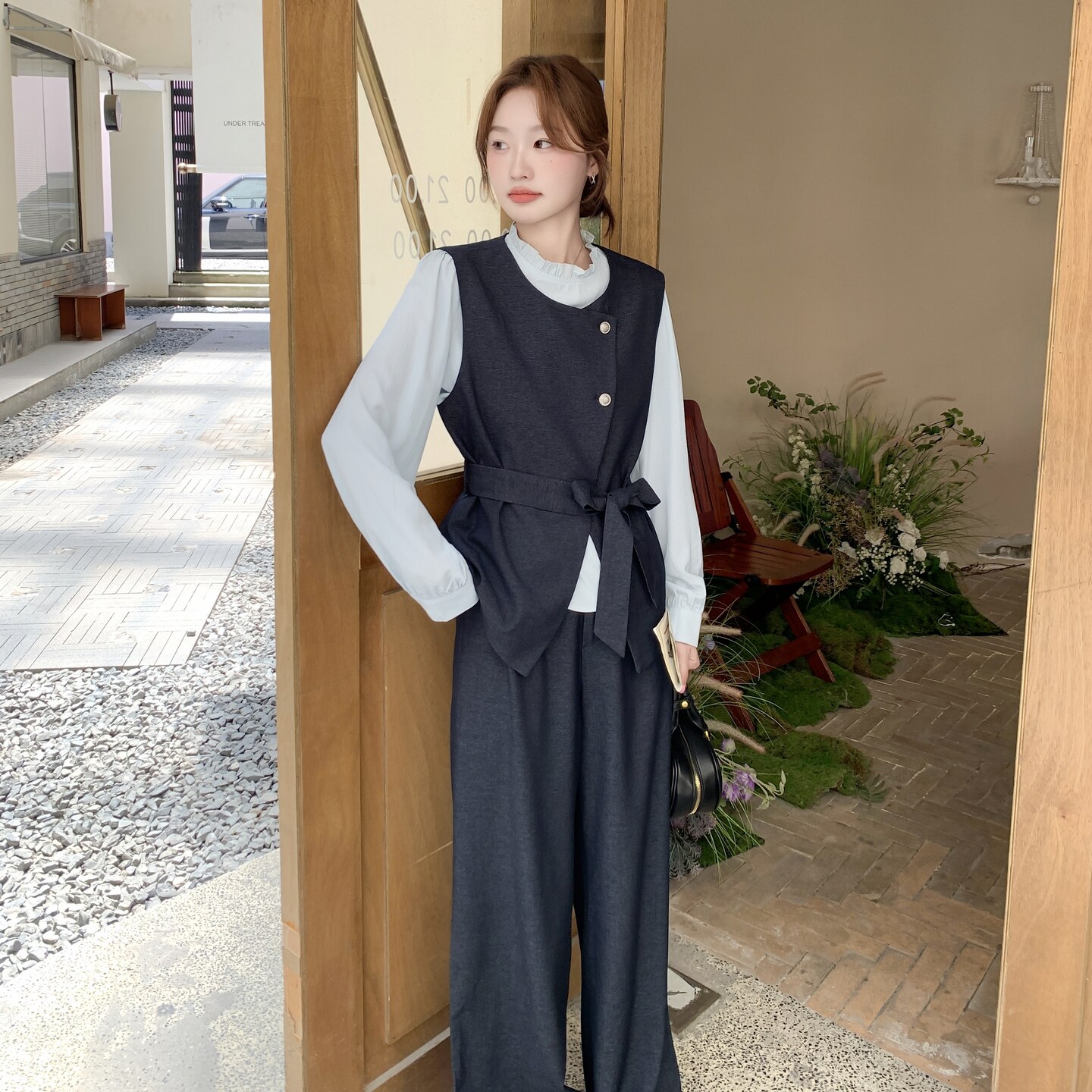 设计感气质显瘦西服套装女2025春秋季新款韩版宽松休闲通勤三件套,女装套装/套裙,2C218