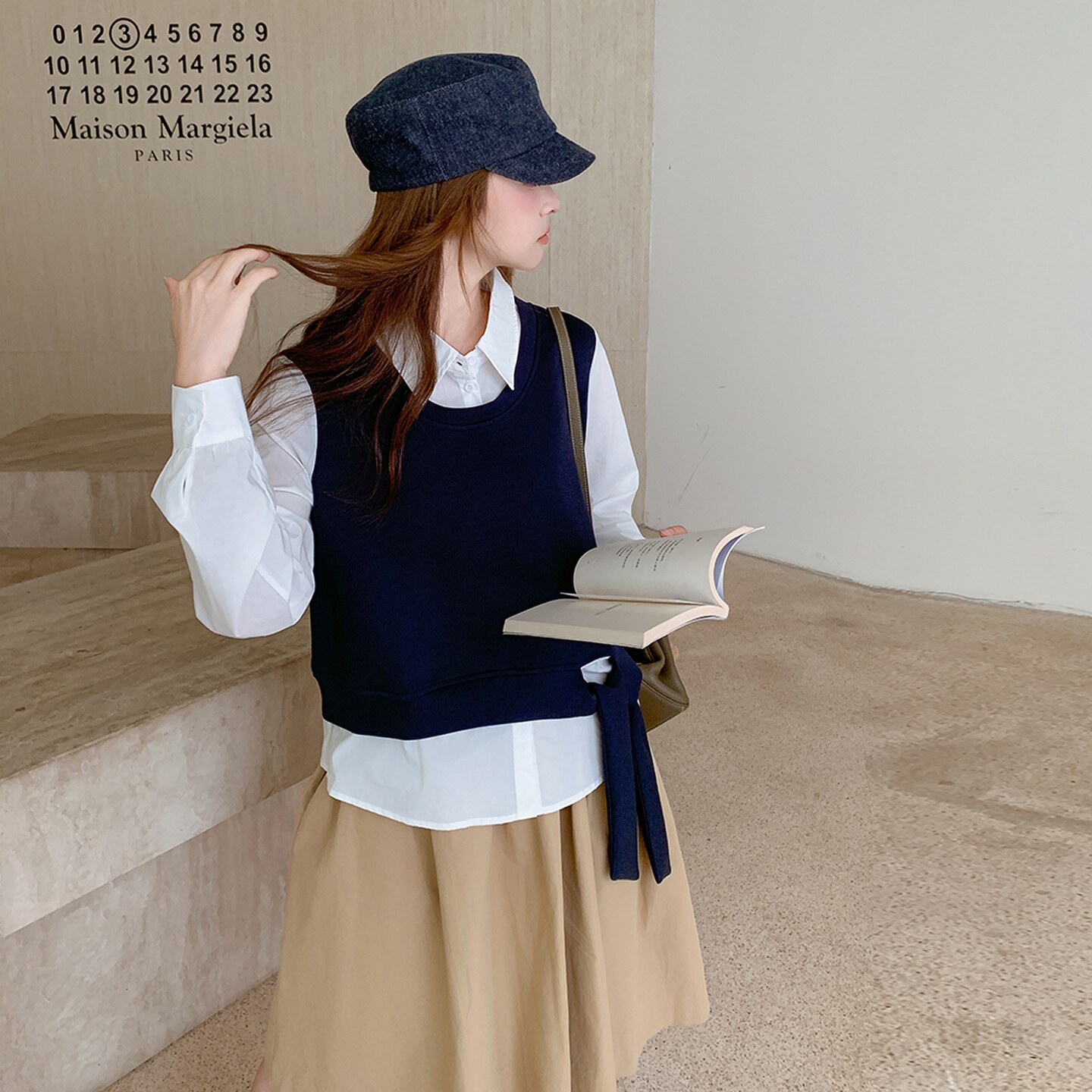 韩系设计感假两件拼接长袖衬衫女秋季减龄叠穿,女装卫衣/绒衫,2C012