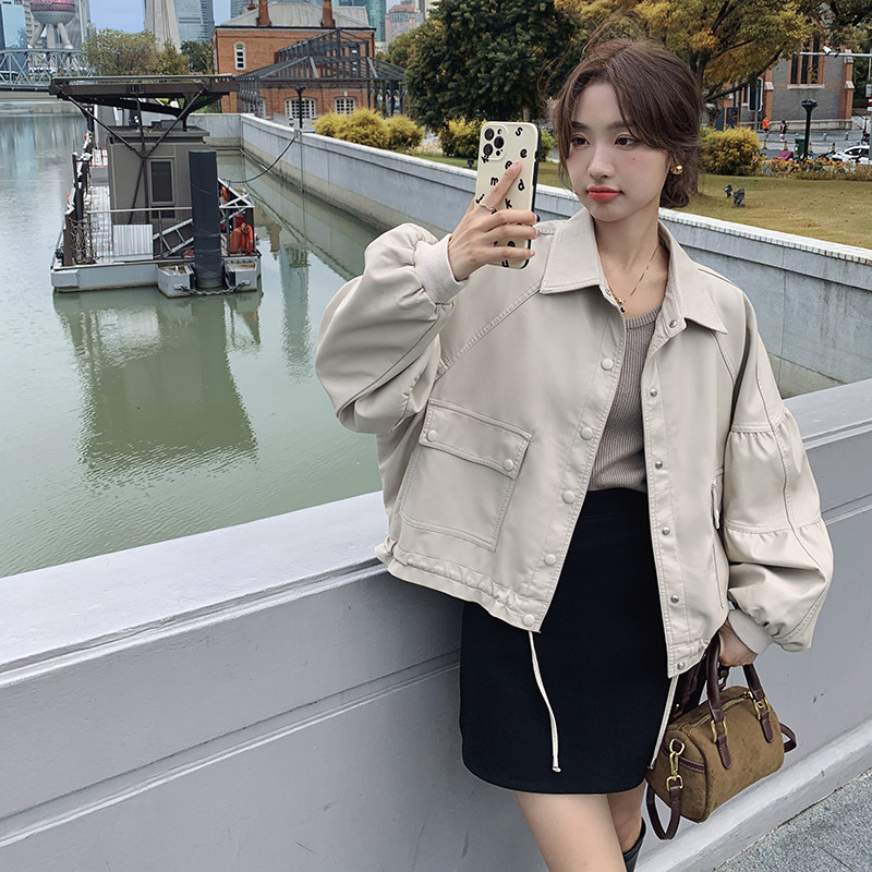 新款现货2025秋季新款韩版气质小皮衣C0257-2361-P135-K188,女装短外套,2C057