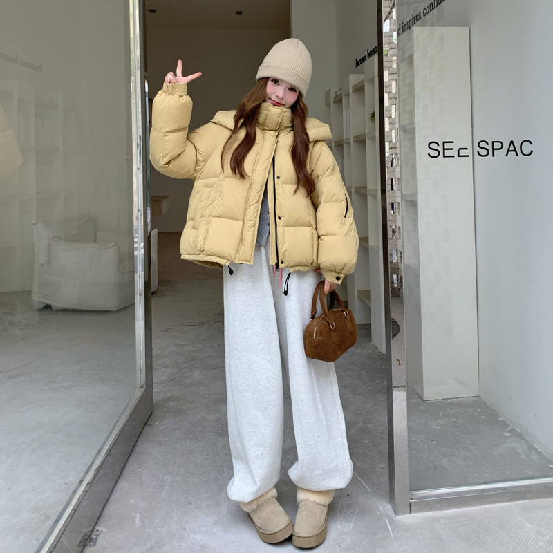 现货新款韩东大门加厚保暖羽绒服百搭连帽面包服女装外套,女装羽绒服,2B114