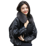 现货加绒加厚皮衣棉服可脱卸真狐狸毛领2C233-8127-P220-K319，女装皮衣，2C233