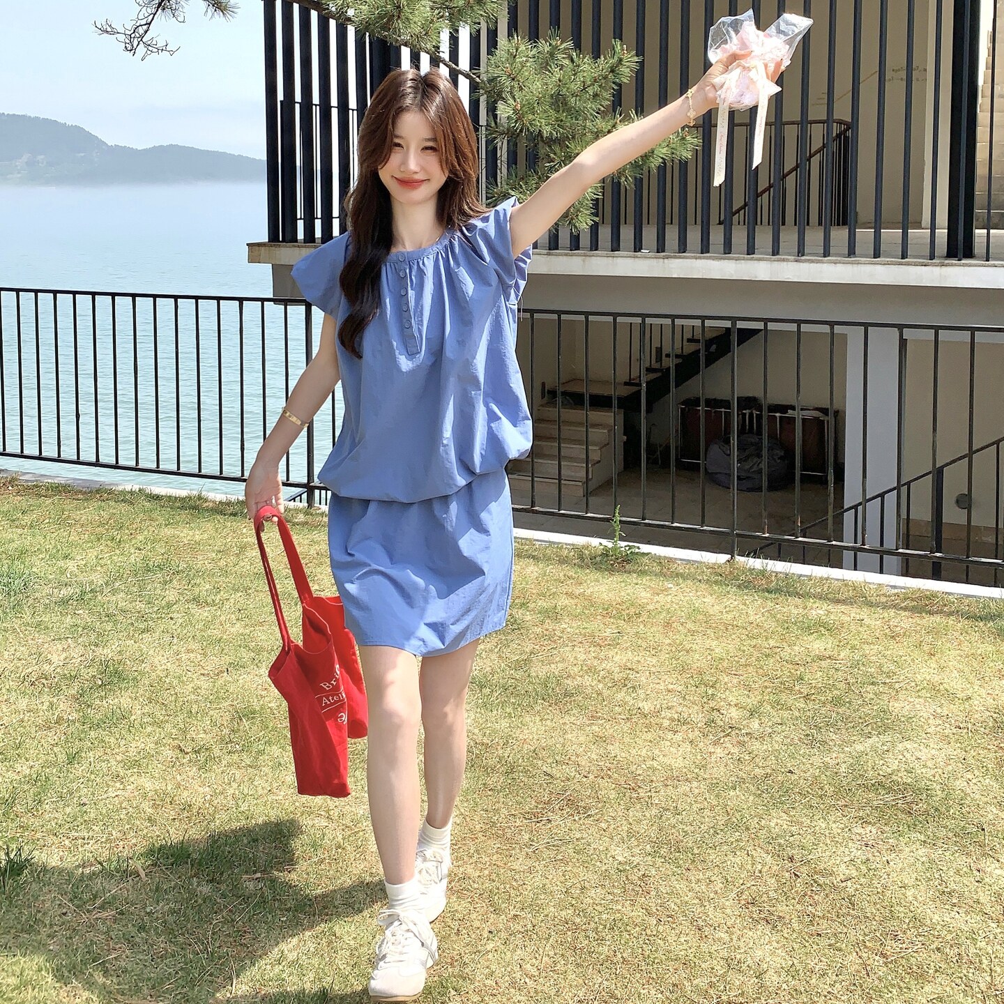 现货夏装新款时尚百搭花苞袖上衣＋短裙两件套2C135-8867P135L208,女装套装/套裙,2C135