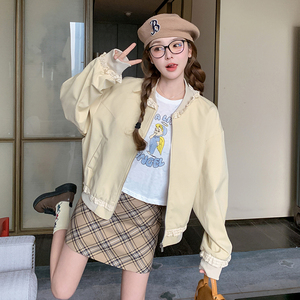 现货25春装新款棒球服外套女蕾丝拼接1C086-718-P175-K265图片
