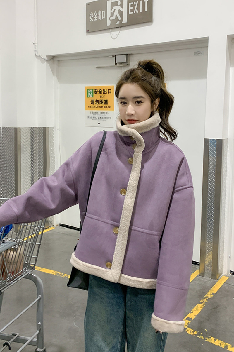 现货！高端兔毛绒绒加厚麂皮绒皮毛一体外套C029-2357P210K298,女装棉衣/棉服,2C029