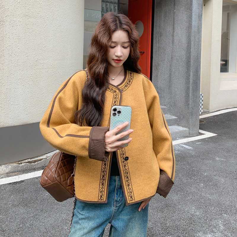 6897-数据款大货出羊毛呢小香风外套P175K268,女装羊绒大衣,2D034