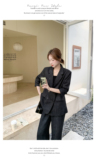 通勤穿搭黑色西服上衣套装女春秋2025超火好看高级感阔腿裤两件套，女装套装/套裙，2C088