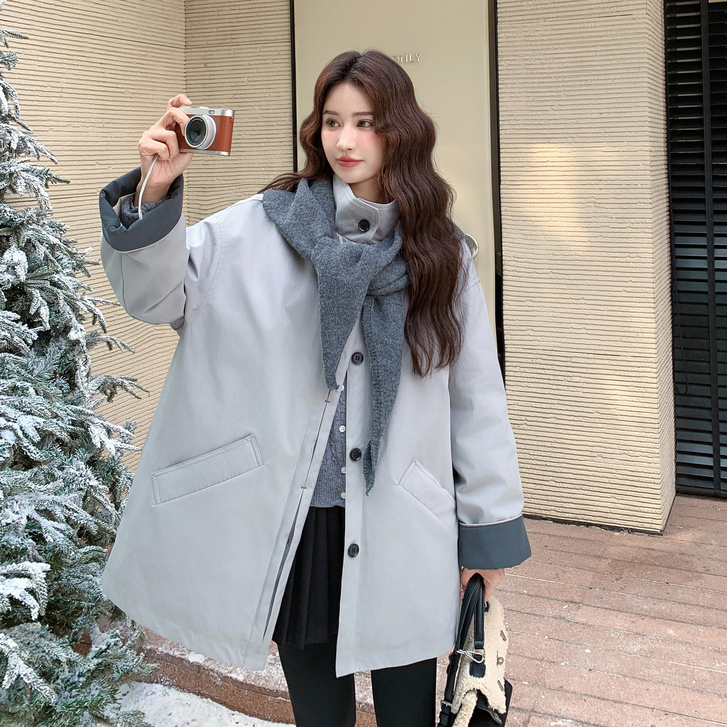 【档口现货】撞色配围巾款高定羽绒服2C233-816-P275-K369,女装羽绒服,2C233