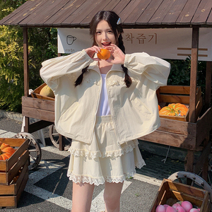 休闲运动防晒衣套装女夏2025新款白色轻薄防晒服搭配短裤两件套潮图片