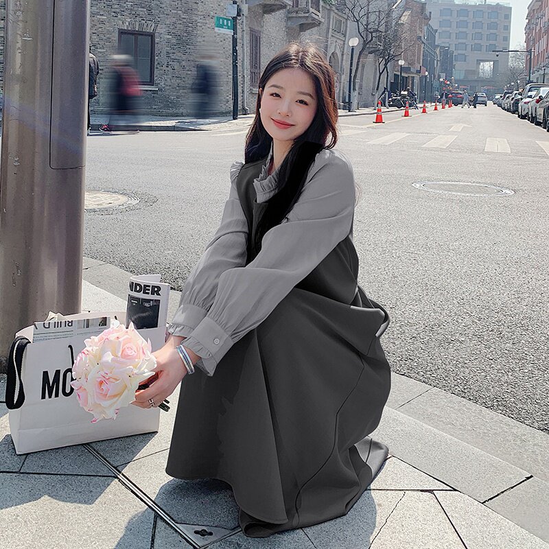 现货#2025秋装假两件套装连衣裙#2C133-811-P125-K178,女装连衣裙,2C133