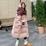 轻薄羽绒服高级感2025冬新款女连帽小个子拼接时尚长款外套白鸭绒，女装羽绒服，2D078