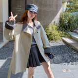 甜美气质显瘦减龄外套女2025春秋季新款韩系高级感慵懒风宽松风衣，女装风衣，2C275
