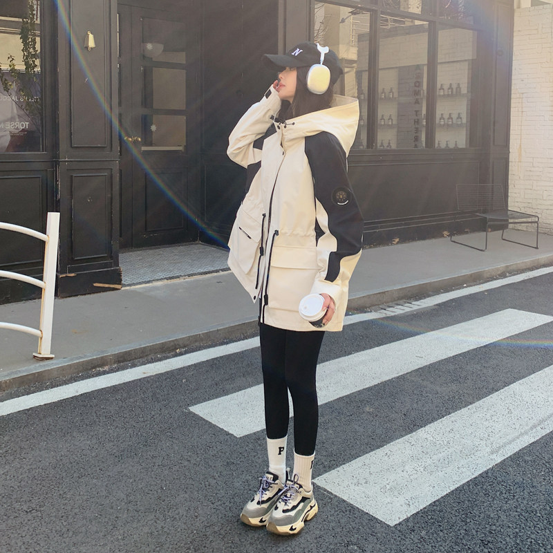 档口现货2025新款女装休闲女装撞色风衣外套女361-p140-k198,女装风衣,2C266