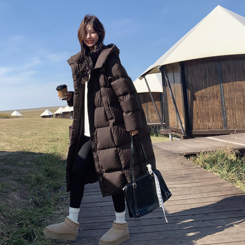 重磅高充绒90白鸭绒外套女2025冬季新款加厚温暖设计感长款羽绒服,女装羽绒服,2C011