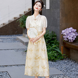 2025夏季新中式两件套印花连衣裙RF2C290-5831#-P130-K199，女装连衣裙，2C290