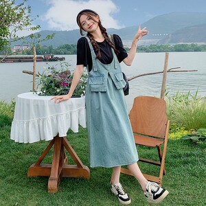 大量 撞色针织拼接牛仔假两件连衣裙2C075-P125-K178图片