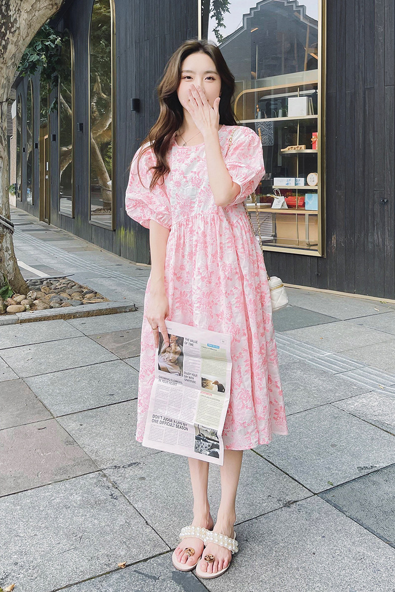 【现货】2025夏季新款粉色碎花连衣裙0858572-P120-K178,女装连衣裙,2C120