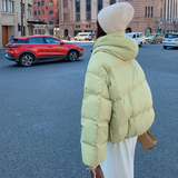 90白鸭绒设计感羽绒服女冬季外套短款小个子学生加厚连帽韩版宽松，女装羽绒服，2C196