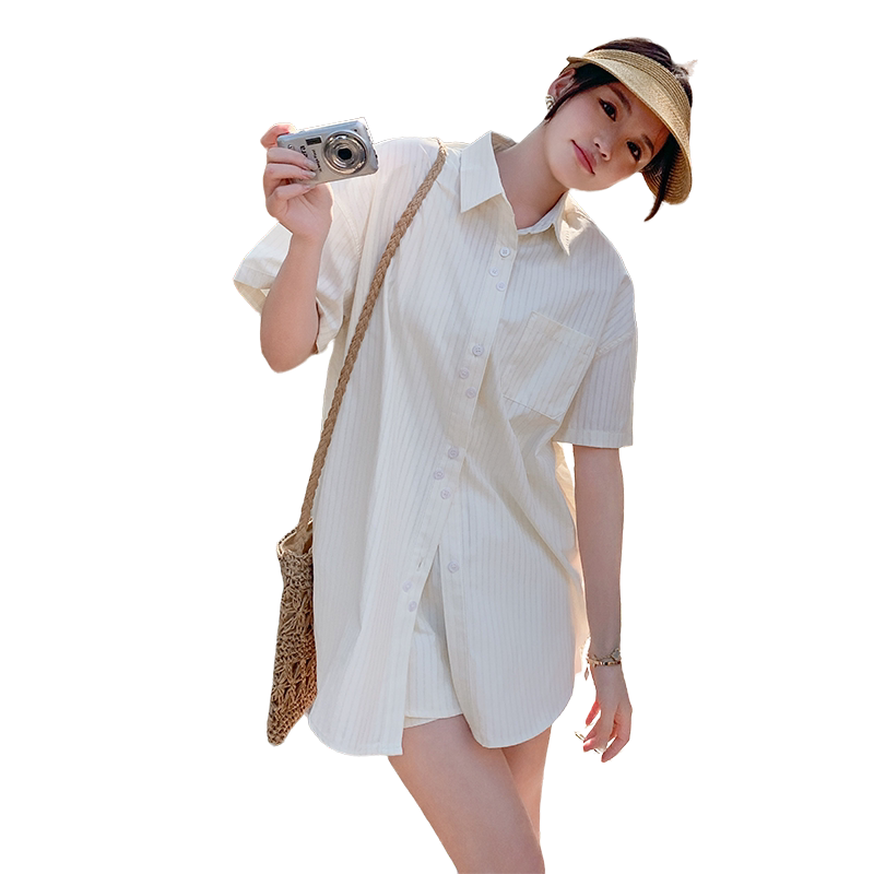 【新款现货】时尚经典条纹衬衫套装088-6610p135控188,女装套装/套裙,2C088