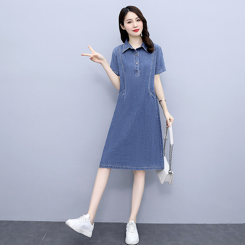2025年夏季新款牛仔连衣裙洋气时尚宽松版中长款,女装毛呢外套,新感觉