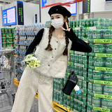 小香风流苏马甲阔腿裤套装女春秋2025新款两件套ootd减龄大方得体，女装套装/套裙，2C010