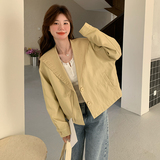黑色海军领皮衣外套女2025春秋新款设计感酷飒风皮夹克机车服，女装短外套，2C177