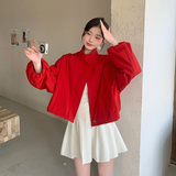 【现货】大红色夹克冲锋衣短外套2c086-2533p125K188，女装短外套，2C086