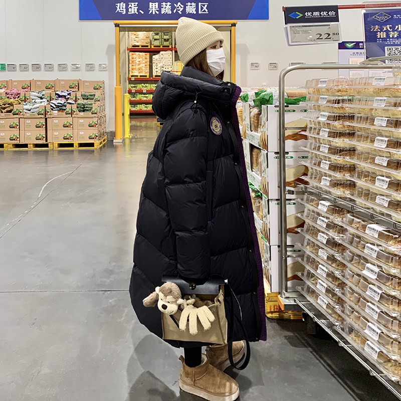 紫金羽绒服女长款2025年冬装新款韩版宽松外套,女装羽绒服,2C177