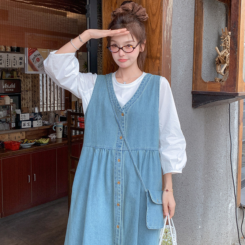 新款韩系牛仔背心裙两件套2527-P170-K258,女装套装/套裙,2C057