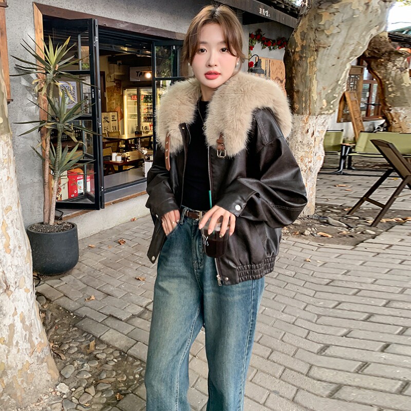 2025冬装皮衣兔毛内胆外套2603P205K299,女装皮草,2C103