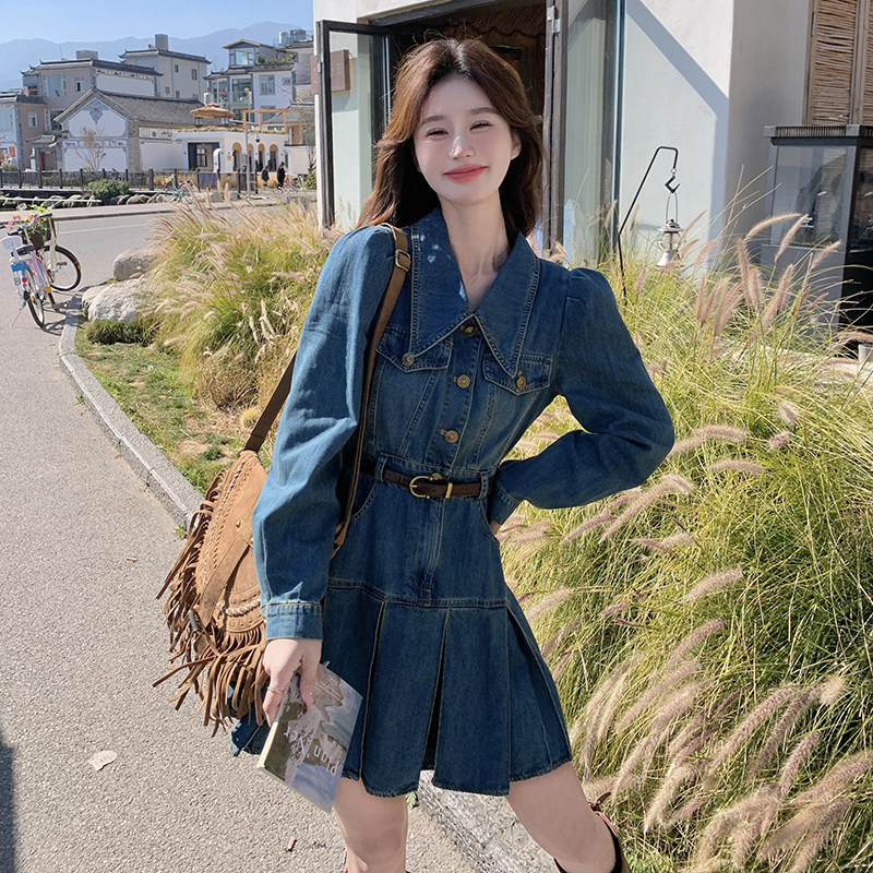 新款牛仔百褶裙2C170-3015-P145-K218,女装连衣裙,2C170