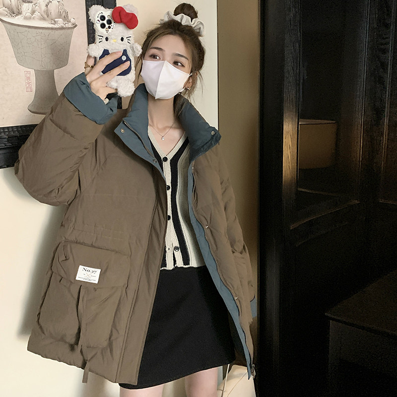 有买家秀冬季加厚中长款拼色90绒羽绒服C098-8962P275K399,女装羽绒服,2C098