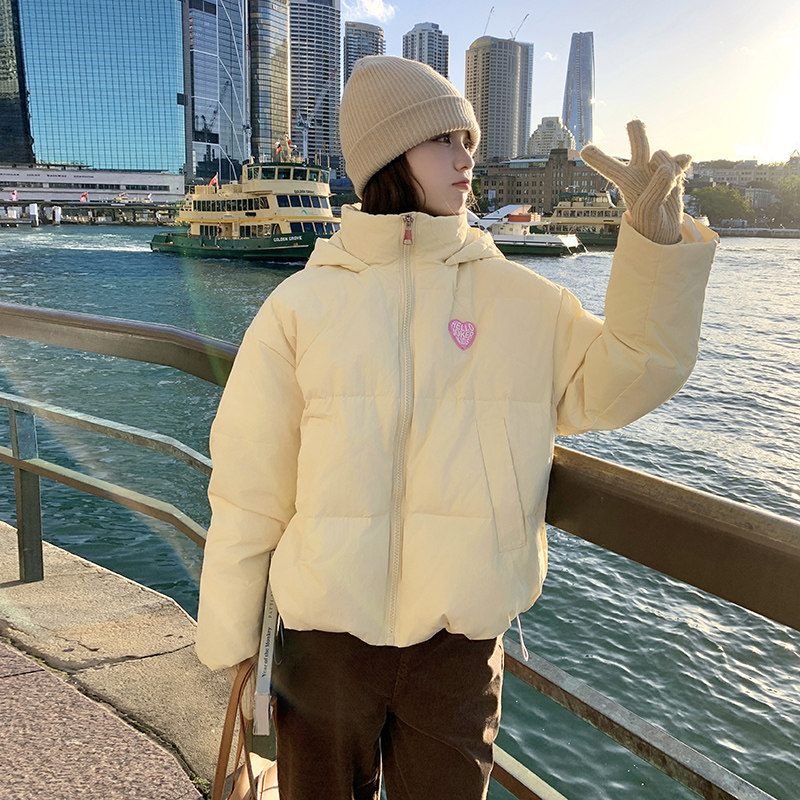 现货买家秀主推奶黄色贴标棉衣2C032702P155K238,女装棉衣/棉服,2C032