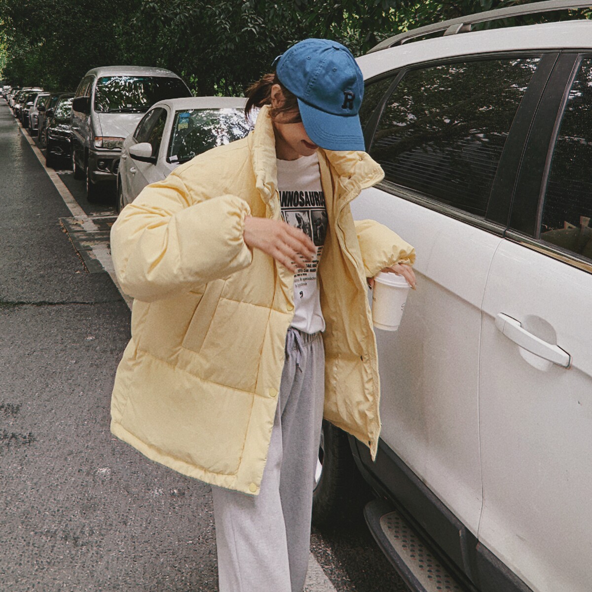 【现货】高品质不跑棉奶黄色可脱卸连帽面包服083-863-p155-238,女装棉衣/棉服,2C137