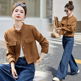 新品现货短款麂皮绒外套女美拉德时尚流行1C115-7703-P125-K258，女装短外套，吾爱衣