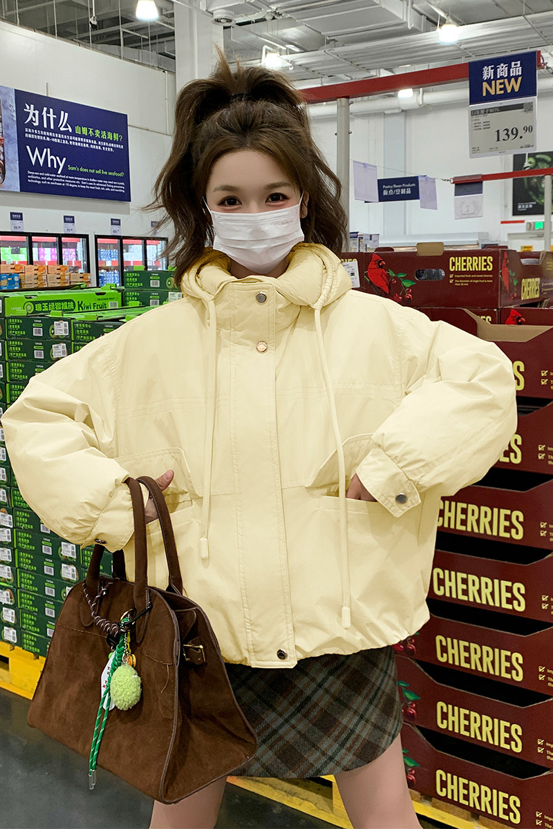 两穿短款连帽90白鸭绒羽绒服,女装羽绒服,1D066-1