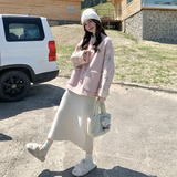 粉色国风盘扣重工刺绣双面羊毛呢子外套女秋冬2025新款新中式短款，女装羊绒大衣，2C230