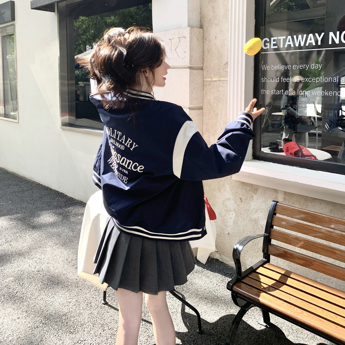 学院风宽松减龄棒球服外套女2025春秋季新款韩版休闲显瘦夹克上衣,女装短外套,2C259