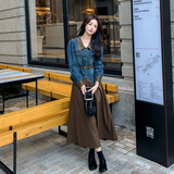 又美又飒气质套装裙女2025秋季新款牛仔外套皮衣半身裙时尚两件套，女装套装/套裙，2C159