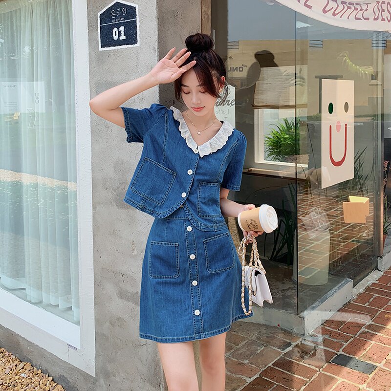 夏装新款两件套牛仔连衣裙5833-P120K178,女装连衣裙,2B080