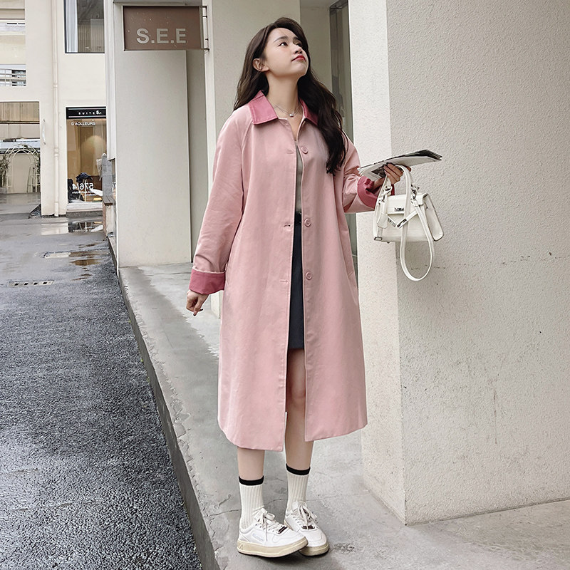 【现货】全棉休闲撞色风衣外套买家秀2C301-8806-P145-K198,女装风衣,2C301