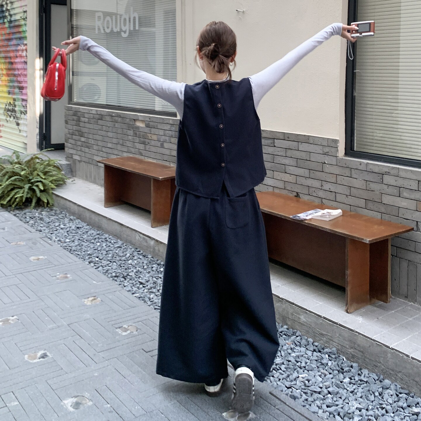 ：秋装新款针织T＋恤马甲阔腿裤三件套装2C135-8905P175K258,女装套装/套裙,2C135