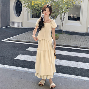 夏装新款巨好看气质显瘦上衣＋半身裙两件套2C135-6897P145K218图片