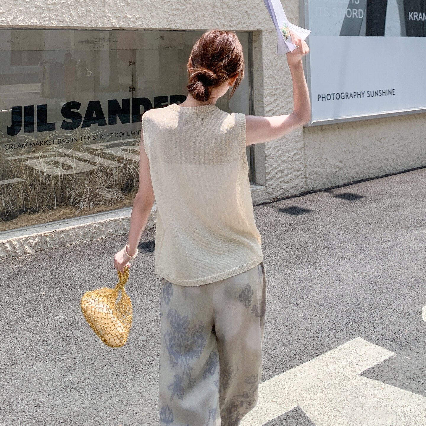 松弛感慵懒风两件套女2025夏新款休闲时尚针织背心印花阔腿裤套装,女装套装/套裙,2C166